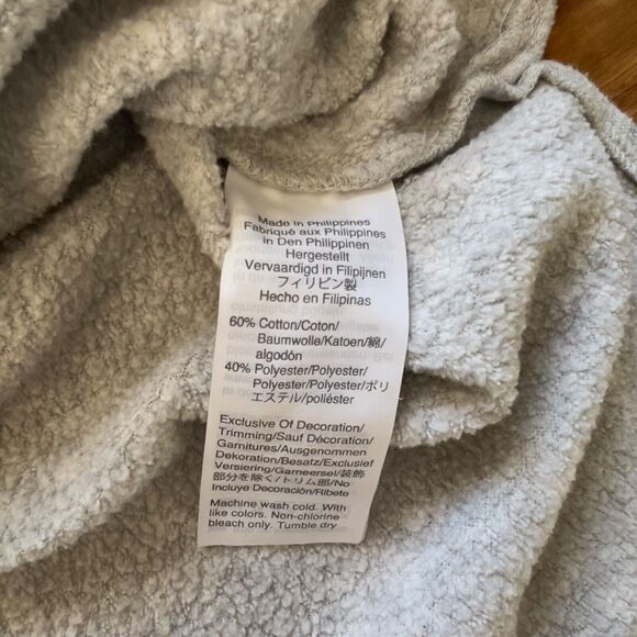 J.Crew Tunic Sweatshirt Size S Heather Gray Wide Button-Collar Cloudspun Fleece - Picture 10 of 12